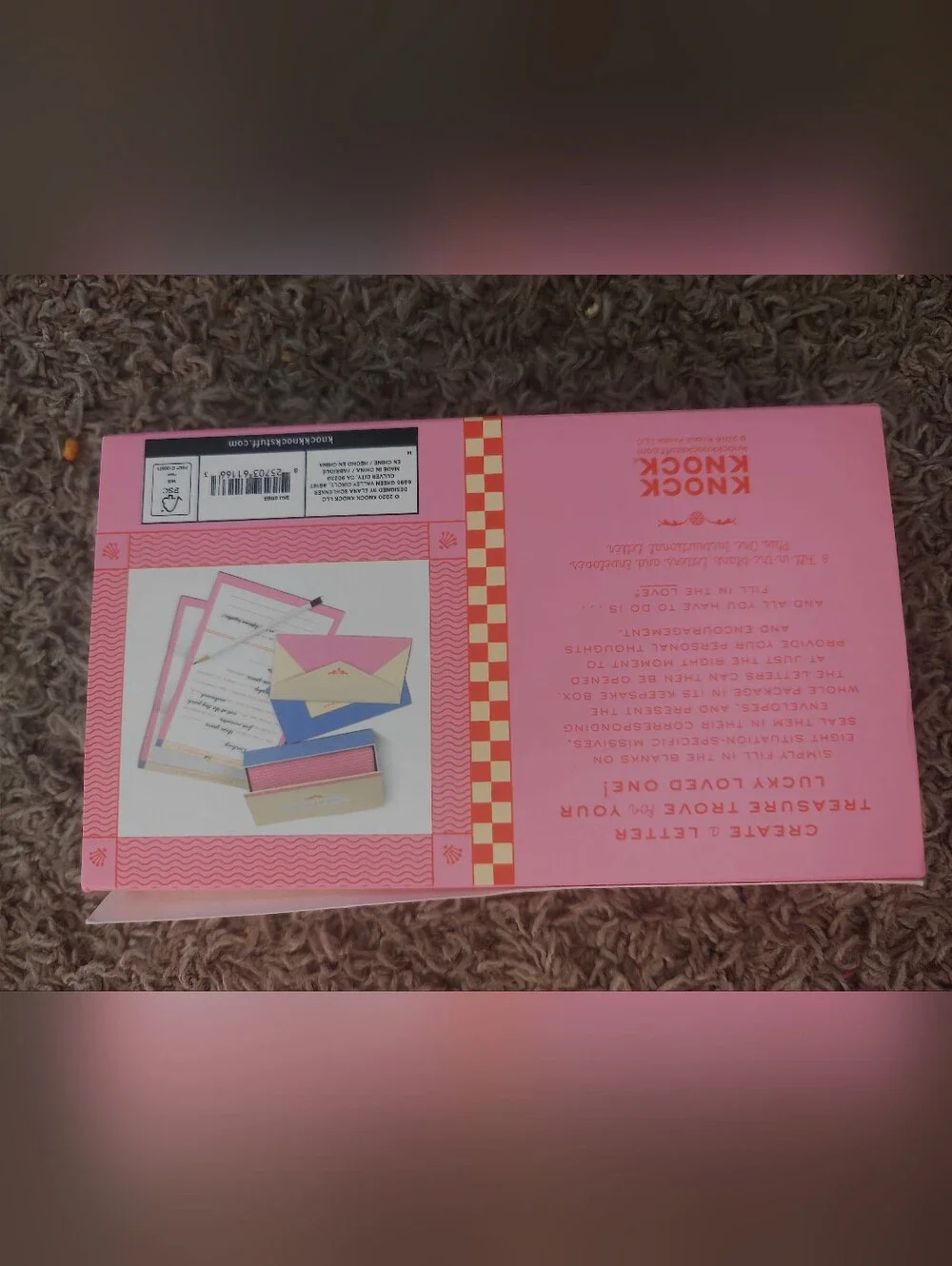 Knock Knock Pink and Yellow Love Letter Keepsake Set